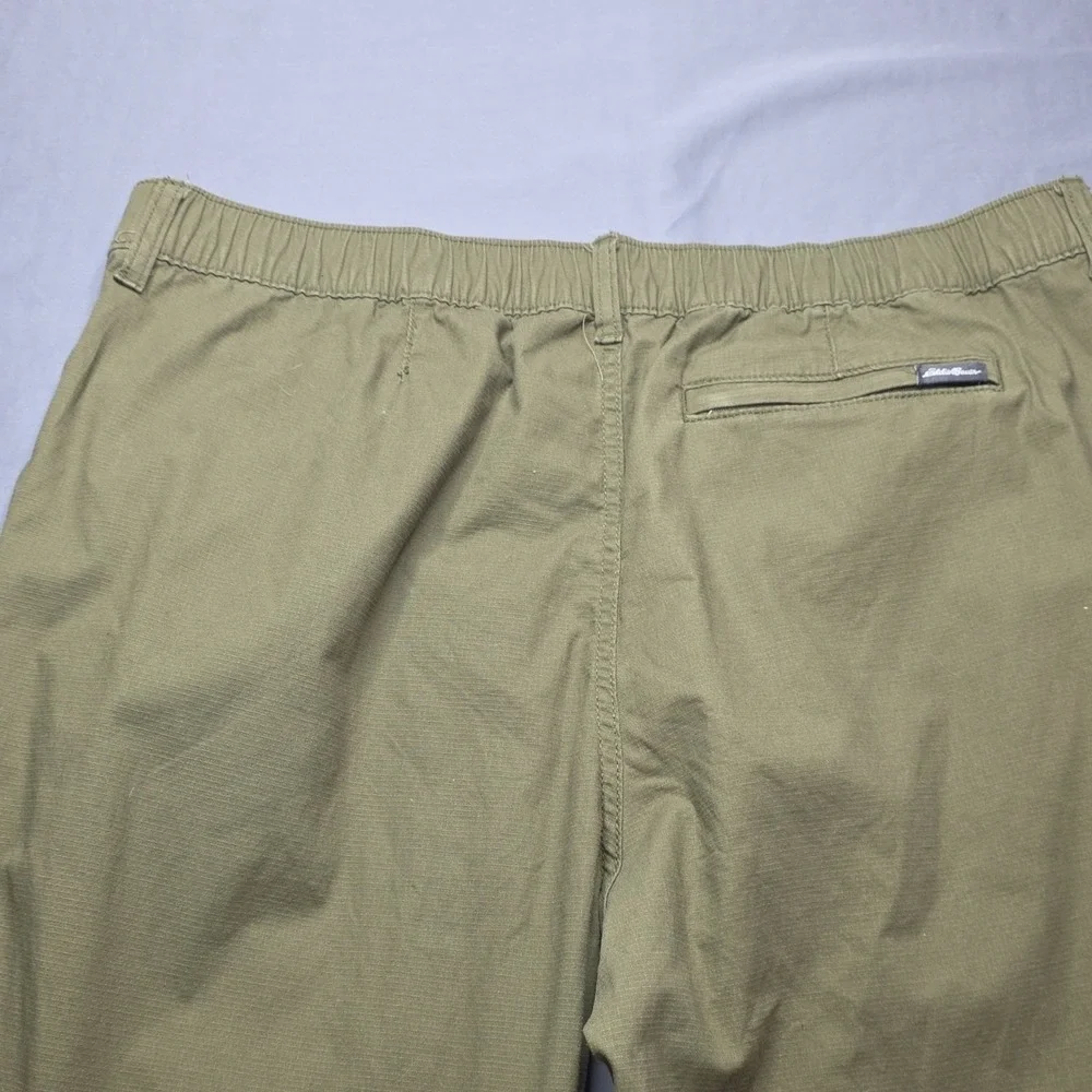 Eddie Bauer Olive Men's Casual Pants Flat Front Straight Leg Cotton Pockets 38
